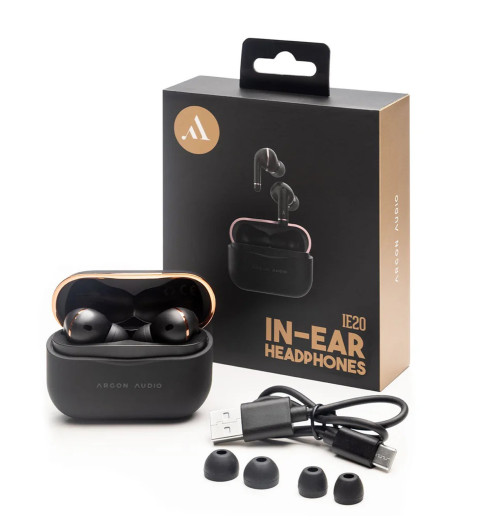Argon Audio IE20 - Bezprzewodowe słuchawki dokanałowe Bluetooth 5.0 z ANC