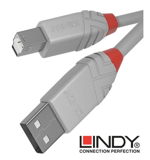 Lindy 36684 kabel USB 2.0 A – B Anthra Line szary - 3 m
