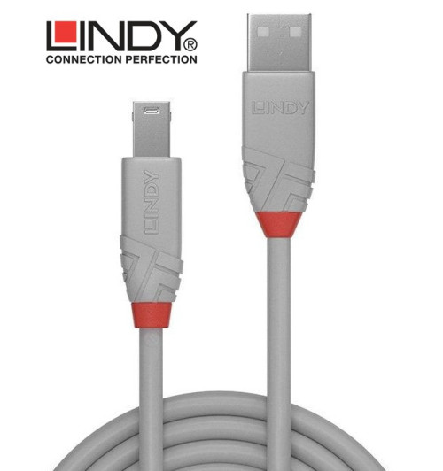 Lindy 36685 kabel USB 2.0 A – B Anthra Line szary - 5 m