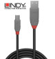 Lindy 36721 kabel USB 2.0 A – mini USB B Anthra Line  - 0.5 m