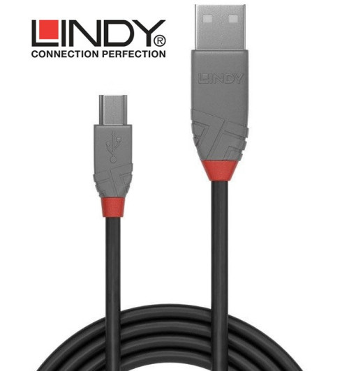 Lindy 36723 kabel USB 2.0 A – mini USB B Anthra Line  - 2 m