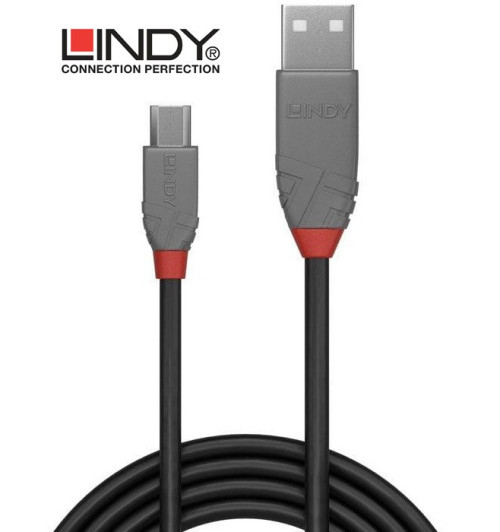 Lindy 36732 kabel USB 2.0 A – micro USB B Anthra Line  - 1 m
