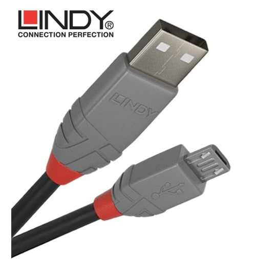 Lindy 36733 kabel USB 2.0 A – micro USB B Anthra Line  - 2 m