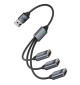 Adapter HUB USB 2.0 USB-A 1M x 3F + przejściówka USB A-C - WireWay WW332504