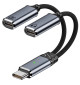 Adapter słuchawkowy HUB USB 3.1 USB-C 1M x 2F PD100W 20V/5A - WireWay WW332505