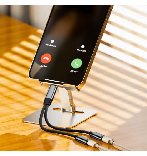 Adapter słuchawkowy HUB USB 3.1 USB-C 1M x 2F PD100W 20V/5A - WireWay WW332505