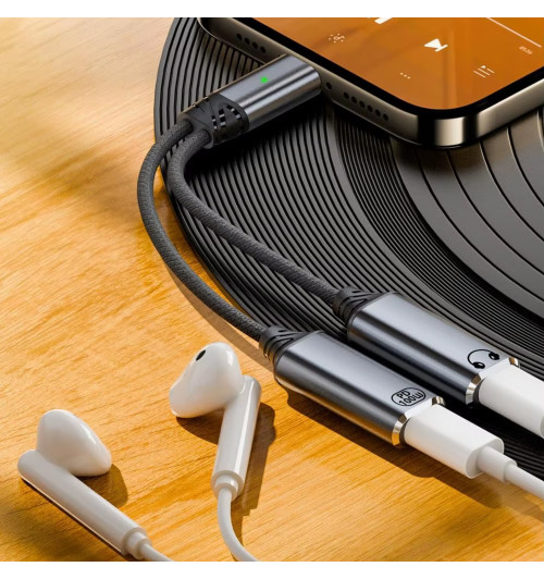 Adapter słuchawkowy HUB USB 3.1 USB-C 1M x 2F PD100W 20V/5A - WireWay WW332505