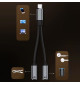 Adapter słuchawkowy HUB USB 3.1 USB-C 1M x 2F PD100W 20V/5A - WireWay WW332505
