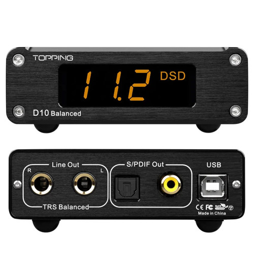 Topping D10 Balanced (D10B) - Zbalansowany przetwornik cyfrowo-analogowy DAC Hi-Res