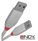 Lindy 36713 przedłużacz USB A 2.0 Anthra Line szary - 2 m