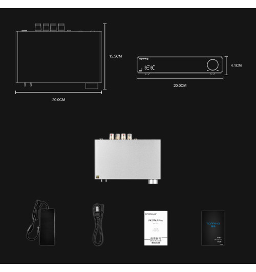Topping PA7 Plus - Zbalansowany wzmacniacz zintegrowany stereo