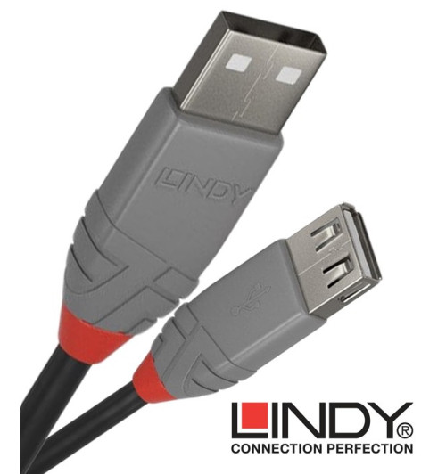 Lindy 36704 przedłużacz USB A 2.0 Anthra Line - 3 m