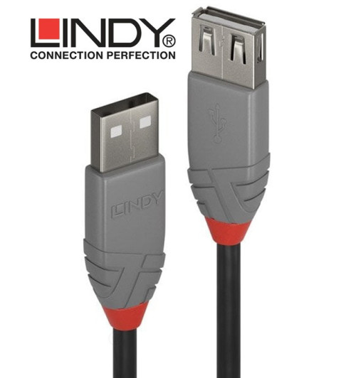 Lindy 36704 przedłużacz USB A 2.0 Anthra Line - 3 m