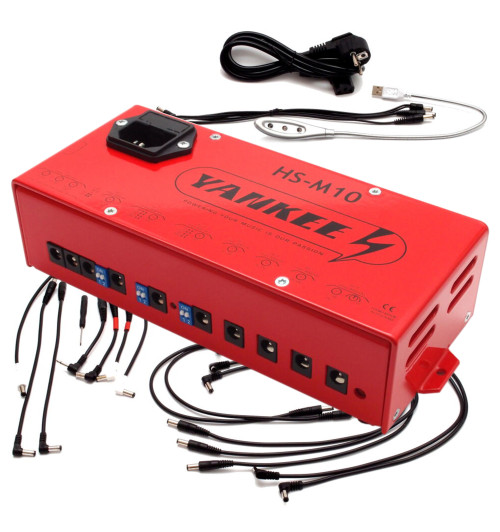 Yankee HS-M10 - Profesjonalny zasilacz do efektów gitarowych z 8 sekcjami, SAG + USB
