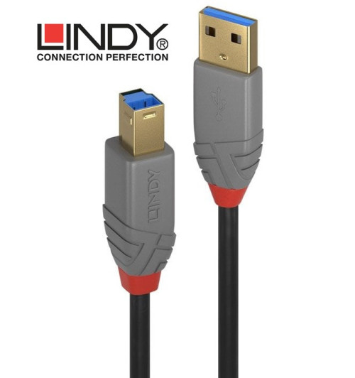 Lindy 36741 kabel USB 3.0 A – B Anthra Line  - 1 m