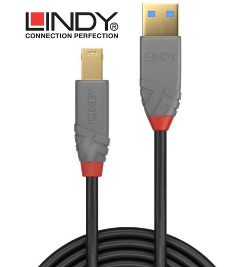 Lindy 36742 kabel USB 3.0 A – B Anthra Line  - 2 m