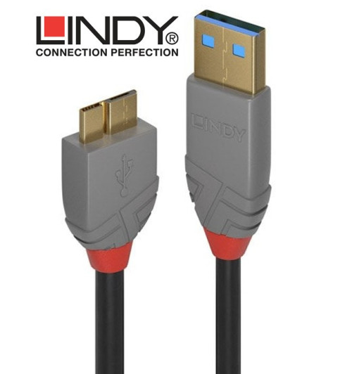 Lindy 36765 kabel USB 3.0 A – micro B Anthra Line  - 0.5 m