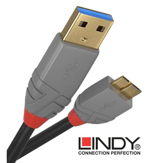Lindy 36767 kabel USB 3.0 A – micro B Anthra Line  - 2 m