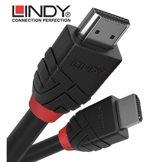 Lindy 36471 - Kabel HDMI 2.0 High Speed Black Line - 1m