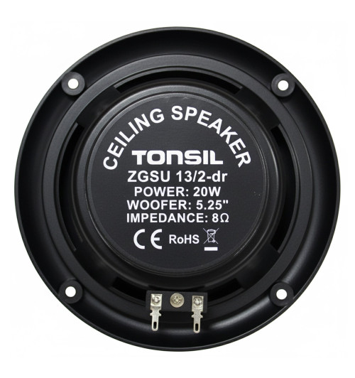 Tonsil ZGSU 13/2-DR Czarny - Wodoodporny głośnik sufitowy