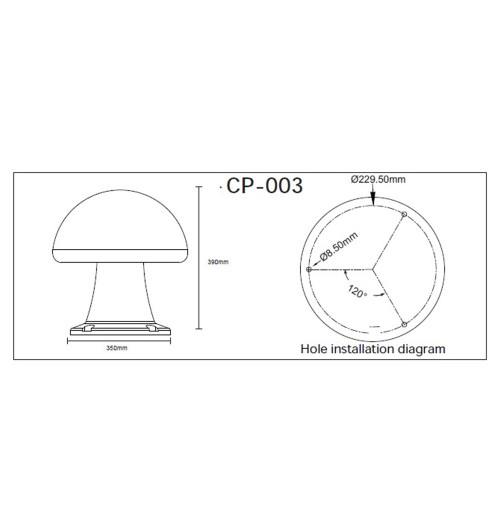 Tonsil PAO-800T wer. 03 - Głośnik ogrodowy typu grzybek 100V