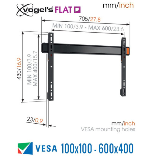 Uchwyt ścienny do telewizorów LCD Vogels W50080