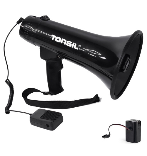 Tonsil TE 20/18 - Megafon z akumulatorem, Bluetooth, MP3, USB, SD, syreną i nagrywaniem