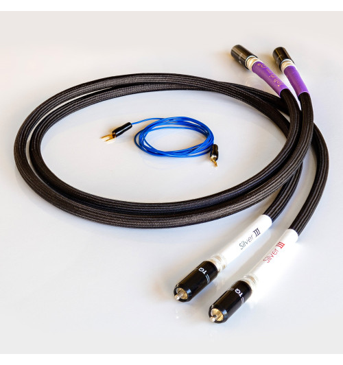 Tellurium Q Silver III Turntable RCA - Kabel gramofonowy 2x RCA - 2x RCA z uziemieniem