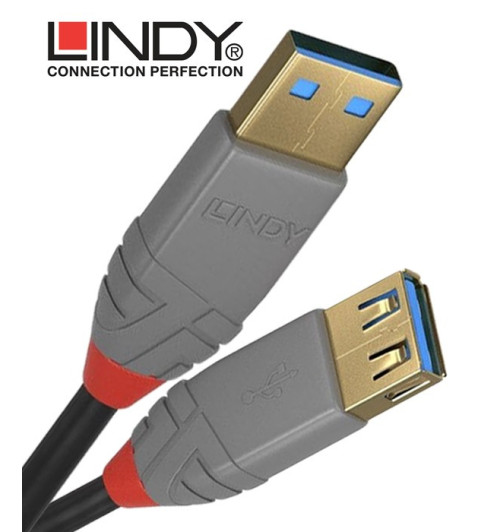 Lindy 36760 - Przedłużacz USB 3.0 A - A Anthra Line – 0,5m