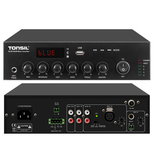 Tonsil WLM-120UB - Wzmacniacz miksujący z USB, FM i Bluetooth
