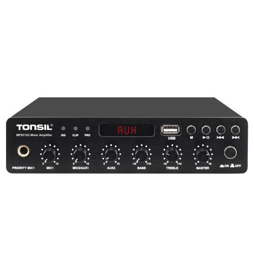 Tonsil MP-9312U - Cyfrowy wzmacniacz miksujący 100V z Bluetooth