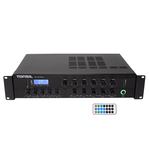 Tonsil WL-420W - 6-strefowy wzmacniacz instalacyjny z Bluetooth, USB, SD i FM