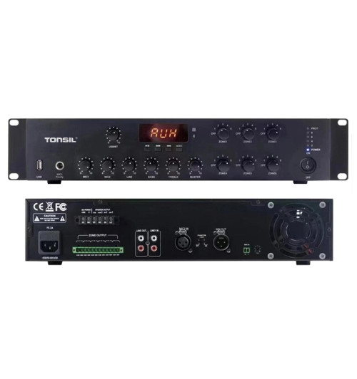 Tonsil WL-5200 - 6-strefowy wzmacniacz miksujący PA z USB i Bluetooth