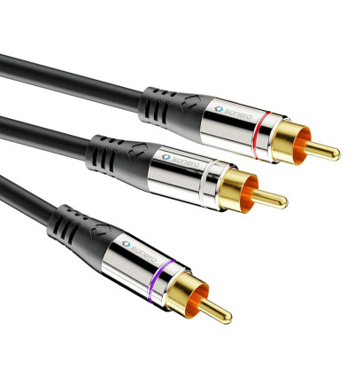 Sonero SAC900 - Kabel subwooferowy typu Y 1x RCA - 2x RCA