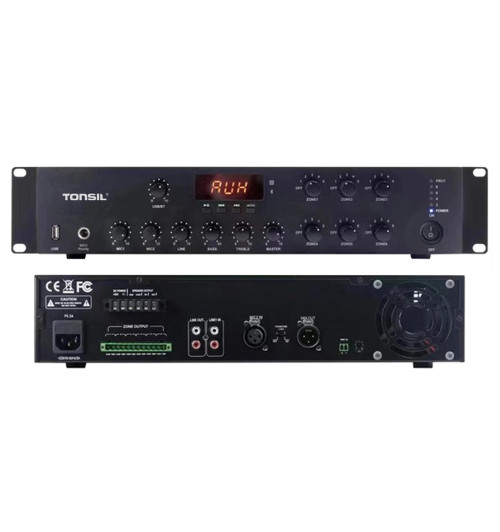 Tonsil WL-5350 - Profesjonalny 6-strefowy wzmacniacz miksujący PA z Bluetooth i USB