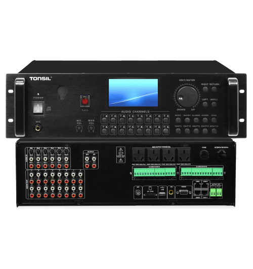 Tonsil BYM-9000 - Cyfrowa centrala sterująca audio PA z odtwarzaczem MP3 i FM