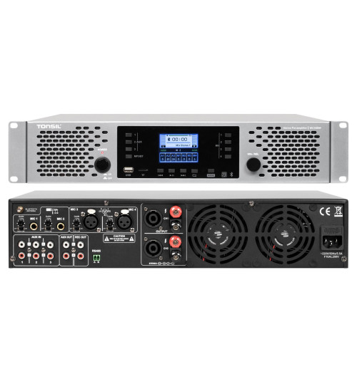 Tonsil WE 2x350W - Profesjonalny wzmacniacz miksujący stereo PA z Bluetooth, USB i microSD