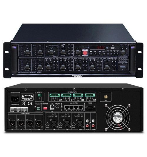 Tonsil WM-906 - Profesjonalny 4-strefowy wzmacniacz matrycowy z Bluetooth i USB