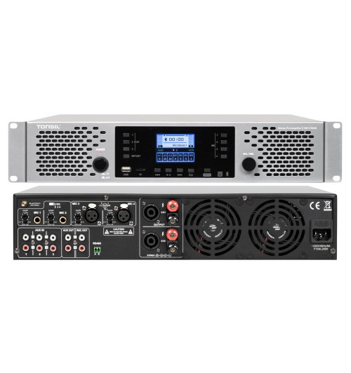 Tonsil WE 2x500W - Profesjonalny wzmacniacz miksujący stereo PA z Bluetooth, USB i microSD