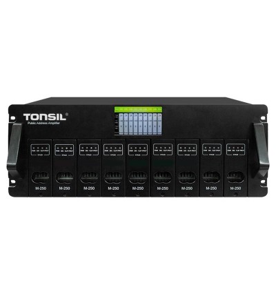 Tonsil WM-8090 - Profesjonalny 8-kanałowy wzmacniacz instalacyjny PA 100V