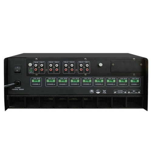 Tonsil WM-8090 - Profesjonalny 8-kanałowy wzmacniacz instalacyjny PA 100V