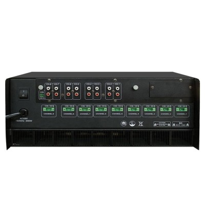 Tonsil WM-9080 - Profesjonalny 8-kanałowy wzmacniacz instalacyjny PA 100V