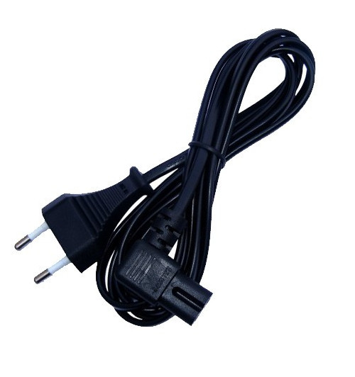 Kabel sieciowy zasilający Euro Ósemka kątowy 1.8m - Czarny