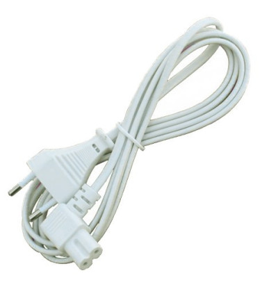 Kabel sieciowy zasilający Euro Ósemka kątowy 1.8m - Biały