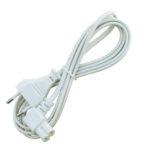 Kabel sieciowy zasilający Euro Ósemka kątowy 1.8m - Biały