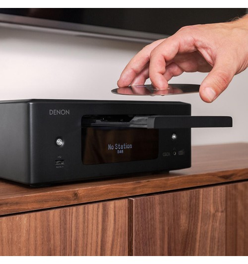 Denon RCD-N12 DAB - Amplituner stereo z odtwarzaczem CD, HEOS Built-in, DAB/FM i Bluetooth
