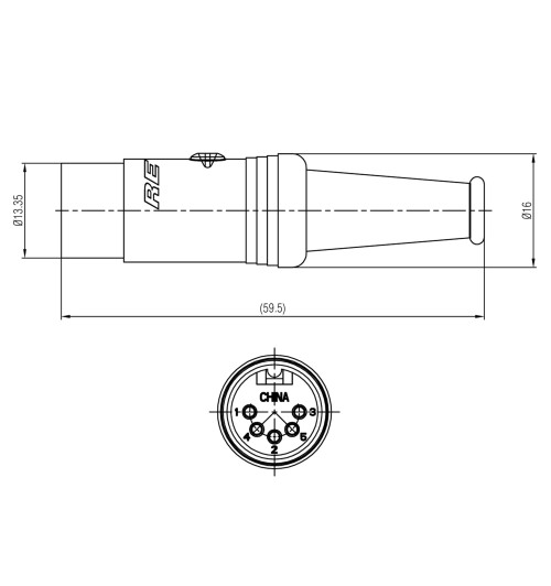 REAN by Neutrik NYS322G - Pozłacany wtyk DIN 5