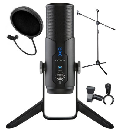 Mikrofon Novox NC-X + statyw podłogowy + POP filtr