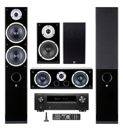 Zestaw: amplituner Denon AVR-X1800H + kolumny do kina domowego Wilson Raptor 7 5.0