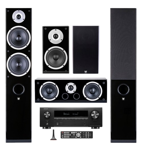Zestaw: amplituner Denon AVR-X1800H + kolumny do kina domowego Wilson Raptor 7 5.0